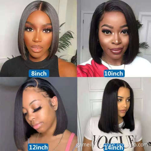 Straight Bob Wig Human Hair Cuticle Aligned Hd Full Lace Front Wig Raw Brazilian Virgin Human Hair Glueless Lace Frontal Wig